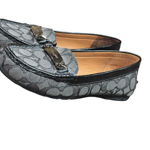 COACH OLIVE SIGNATURE C JACQUARD BLACK SMOKE LOAFERS